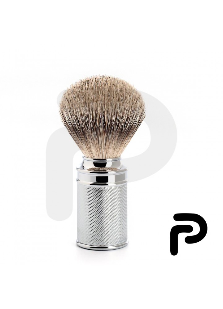 Shaving Brush Silver tip Badger Chrome-Plated Metal | prestige razor